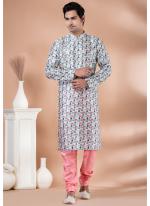 Mono Multi Festival Wear Crochet Work Kurta Pajama